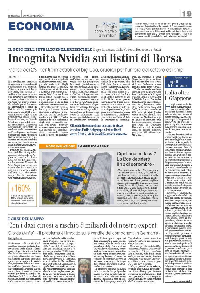 Italia oltre il Giappone