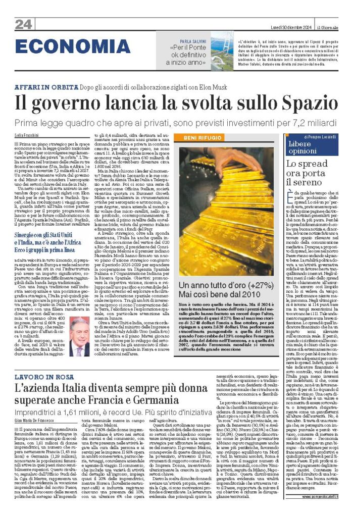 Lo spread ora porta il sereno