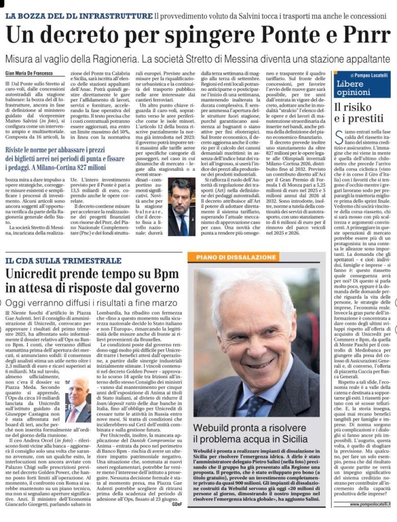 Il risiko e i prestiti