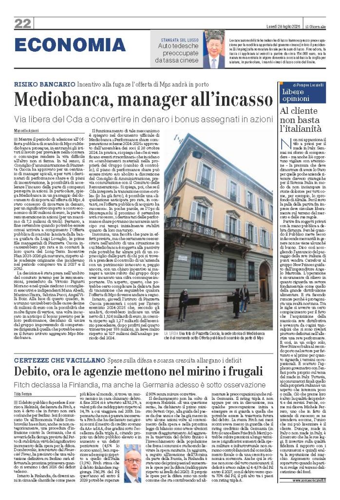 Al cliente non basta l’italianità
