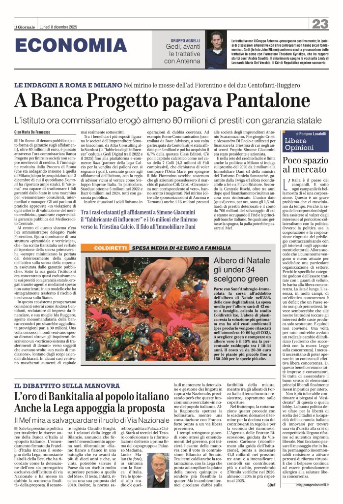 Poco spazio al mercato
