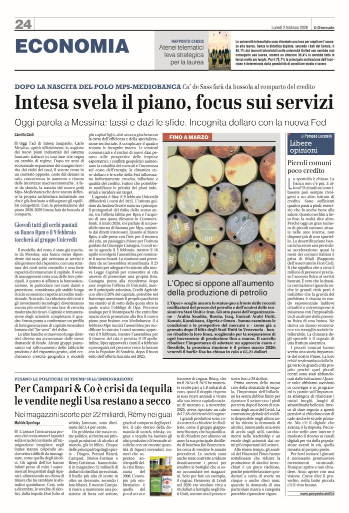 Piccoli comuni poco credito