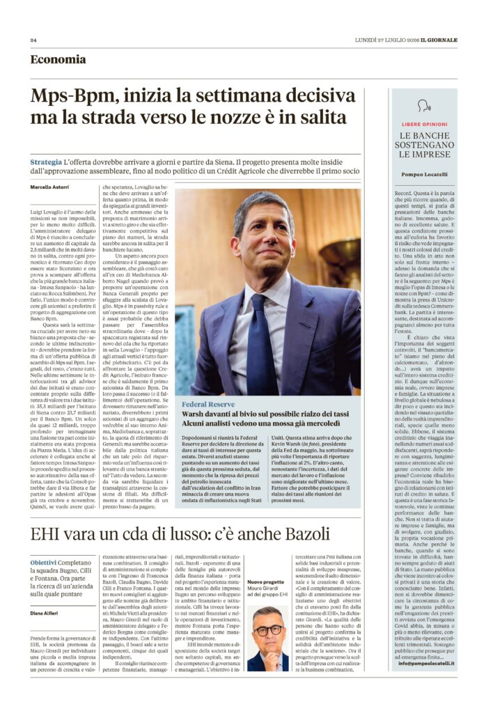 Le banche sostengano le imprese