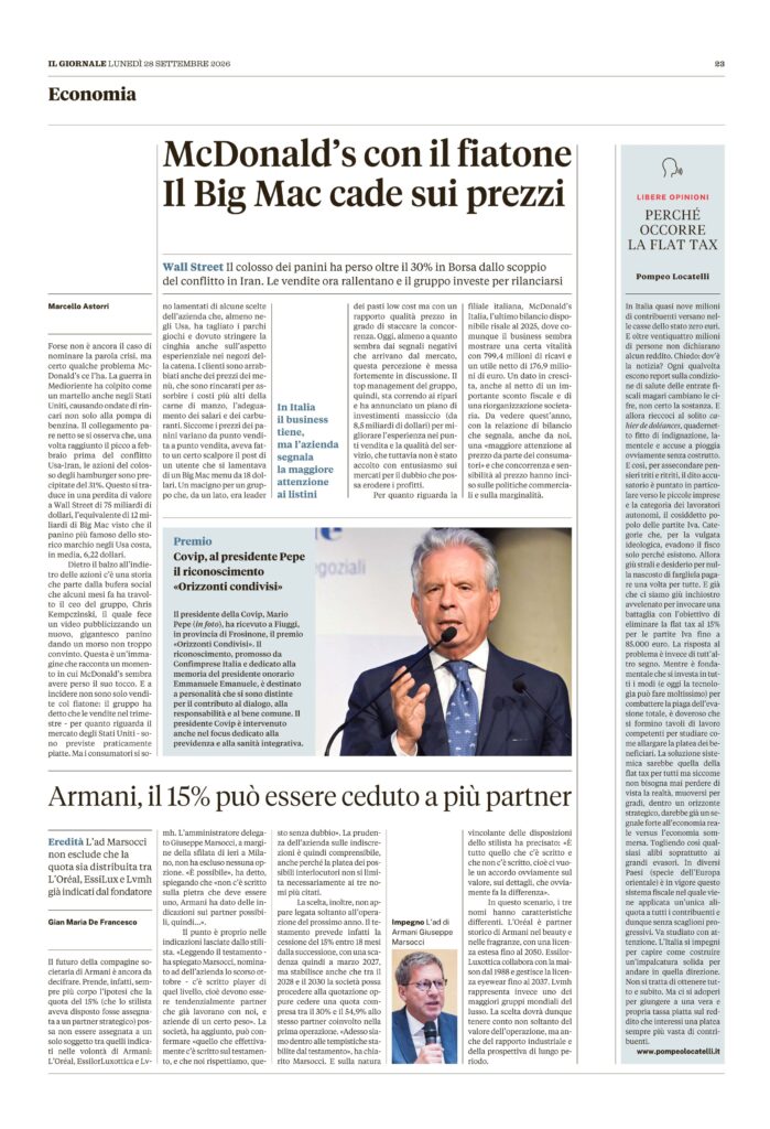 PERCHÉ OCCORRE LA FLAT TAX
