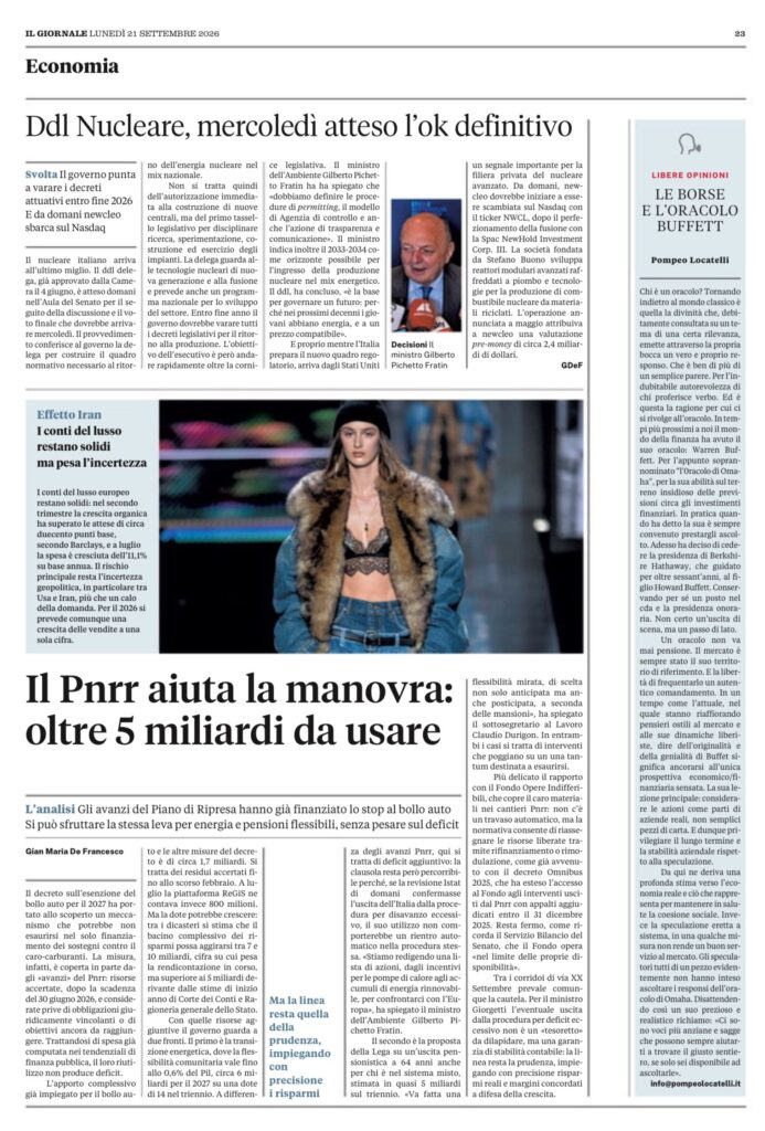 LE BORSE E L’ORACOLO BUFFETT