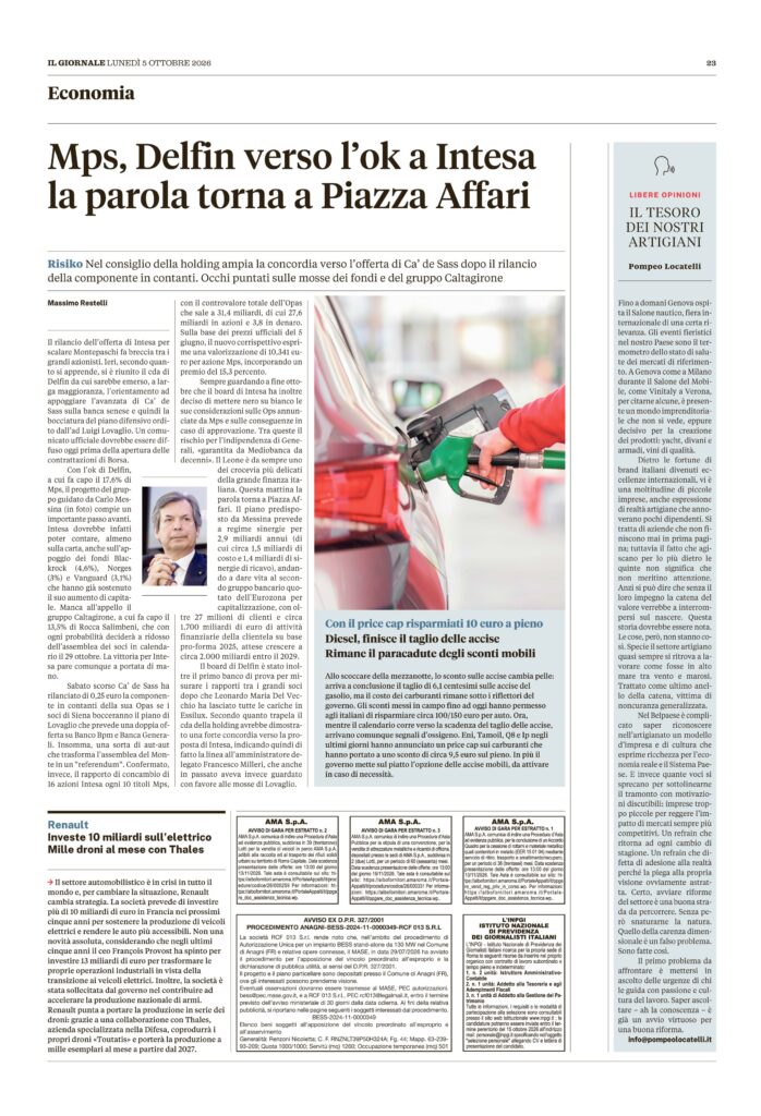 IL TESORO DEI NOSTRI ARTIGIANI