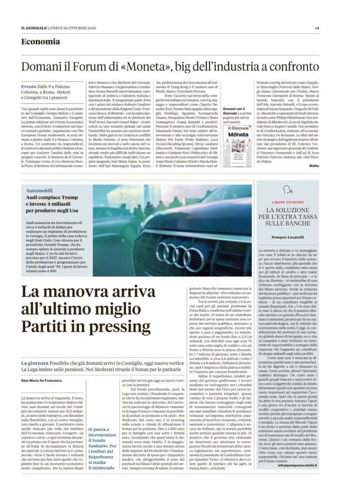 LA SOLUZIONE PER L’EXTRA TASSA SULLE BANCHE